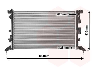 VAN WEZEL 43002425 Радиатор охлаждения двигателя  для RENAULT LAGUNA (Рено Лагуна)