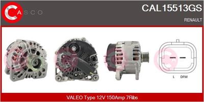 CASCO CAL15513GS Генератор  для RENAULT ESPACE (Рено Еспаке)