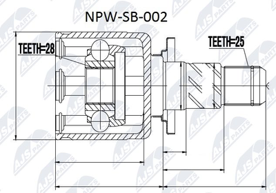 NTY NPW-SB-002 ШРУС  для SUBARU TRIBECA (Субару Трибека)
