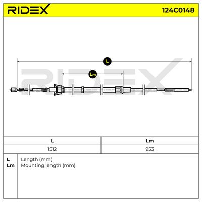жило, ръчна спирачка RIDEX 124C0148