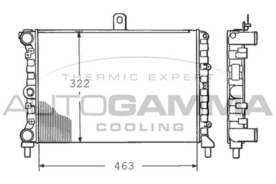 Радиатор, охлаждение двигателя AUTOGAMMA 100451 для LANCIA PRISMA