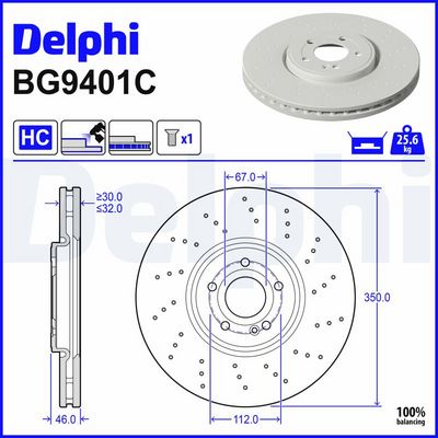 Brake disc Voor Links/Rechts past: MERCEDES A (V177), A (W177) 2.0/2.0H 09.18-