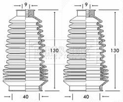 Bellow Kit, steering Borg & Beck BSG3185