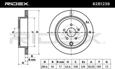 спирачен диск RIDEX 82B1238