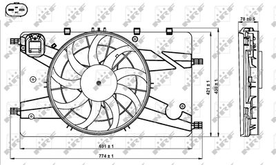 NRF 47757 Вентилятор системы охлаждения двигателя  для CHEVROLET CRUZE (Шевроле Крузе)