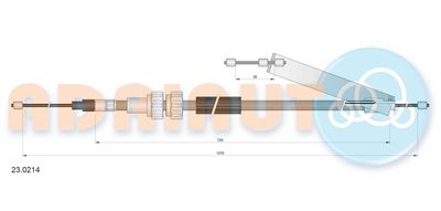 Тросик, cтояночный тормоз ADRIAUTO 23.0214 для ROVER MONTEGO