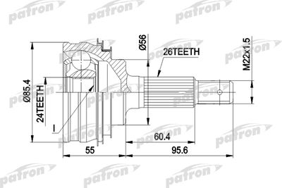 PATRON PCV1070 ШРУС  для TOYOTA MR2 (Тойота Мр2)