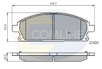Комплект тормозных колодок, дисковый тормоз COMLINE CBP0591 для ACURA MDX