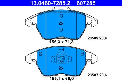 Комплект тормозных колодок, дисковый тормоз 13.0460-7285.2