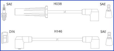 Комплект проводов зажигания HITACHI 134448 для MERCEDES-BENZ 190