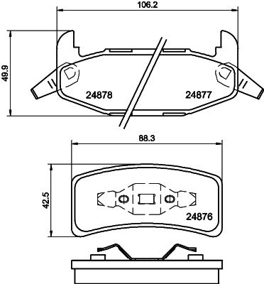 Комплект тормозных колодок, дисковый тормоз MINTEX MDB1765 для CHEVROLET LUMINA