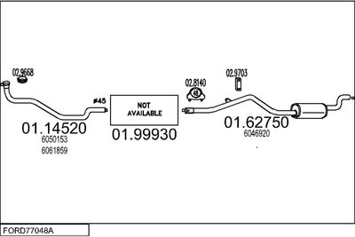 SISTEM DE ESAPAMENT MTS FORD77048A001014