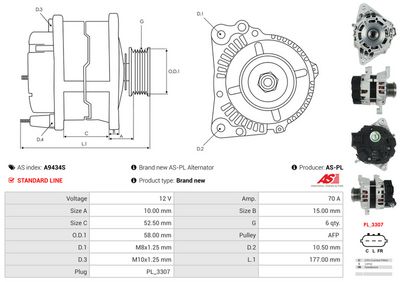 GENERATOR / ALTERNATOR AS-PL A9434S 4