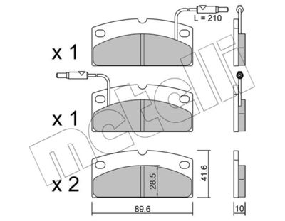 Комплект тормозных колодок, дисковый тормоз METELLI 22-0767-1 для AIXAM A.751
