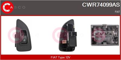 CASCO CWR74099AS Кнопка стеклоподьемника для FIAT GRANDE PUNTO Van (199_) 1.3 JTD Multijet (199CXC1A) CASCO CWR74099AS Кнопка стеклоподьемника для FIAT GRANDE PUNTO Van (199_) 1.3 JTD Multijet (199CXC1A)