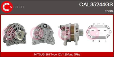 Генератор CASCO CAL35244GS для NISSAN NOTE
