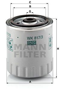 Топливный фильтр MANN-FILTER WK 817/3 x для DAEWOO REXTON