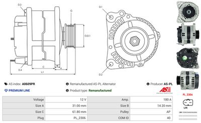 GENERATOR / ALTERNATOR AS-PL A0609PR 4