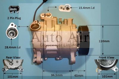 Compressor, air conditioning Auto Air Gloucester 14-1052P