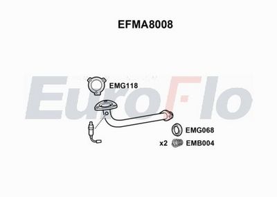 EuroFlo Exhaust Pipe EFMA8008