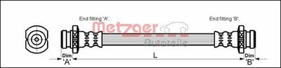 METZGER 4110611 Тормозной шланг  для CHEVROLET  (Шевроле Спарk)