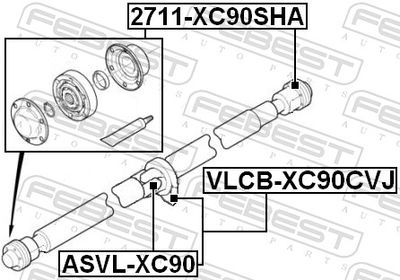 Подшипник, промежуточный подшипник карданного вала FEBEST VLCB-XC90CVJ для VOLVO XC90