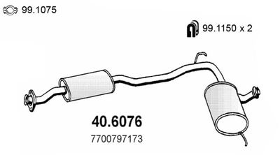 Tłumik środkowy ASSO 40.6076
