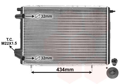 VAN WEZEL 43002126 Радиатор охлаждения двигателя  для RENAULT 19 (Рено 19)