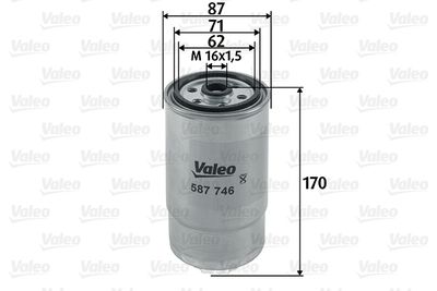 Топливный фильтр VALEO 587746 для ALFA ROMEO 147