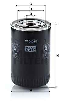 W 940/69 MANN-FILTER Масляный фильтр
