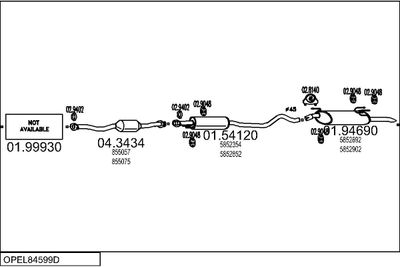 SISTEM DE ESAPAMENT MTS OPEL84599D001824