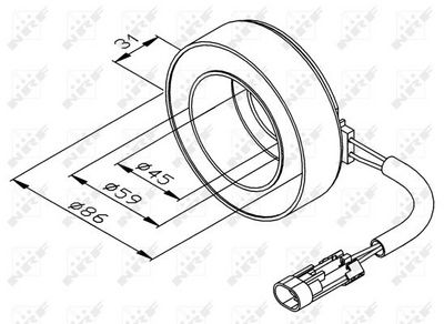 Coil, magnetic clutch (compressor) 38475