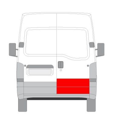 Deur reparatieset Achter Rechts (Coating, onderste deel) past: NISSAN INTERSTAR X70  OPEL MOVANO A  RENAULT MASTER II 07.98-11.10