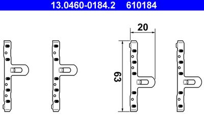 Комплектующие, колодки дискового тормоза ATE 13.0460-0184.2 для VW POLO