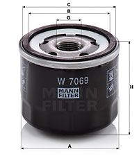 Масляный фильтр MANN-FILTER W 7069 для SSANGYONG XLV
