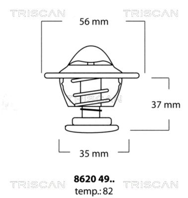 Термостат, охлаждающая жидкость TRISCAN 8620 4982 для FIAT DUNA