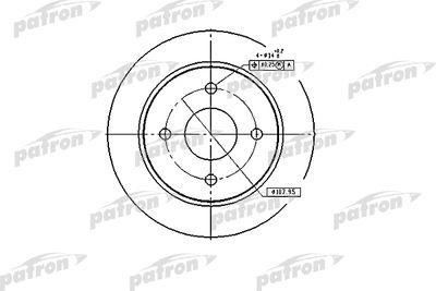 Тормозной диск PATRON PBD1654 для FORD FIESTA