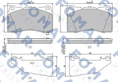 Комплект тормозных колодок, дисковый тормоз FOMAR Friction FO 999381 для MITSUBISHI LANCER