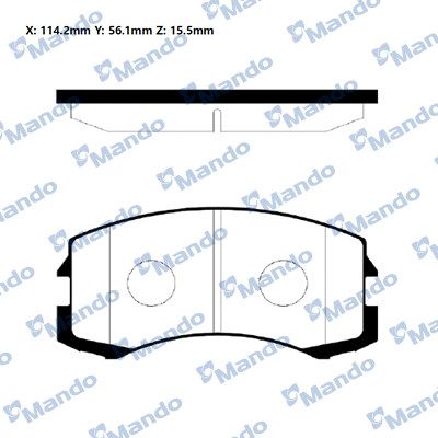 Комплект тормозных колодок, дисковый тормоз MANDO RMPM02NS для MITSUBISHI LANCER