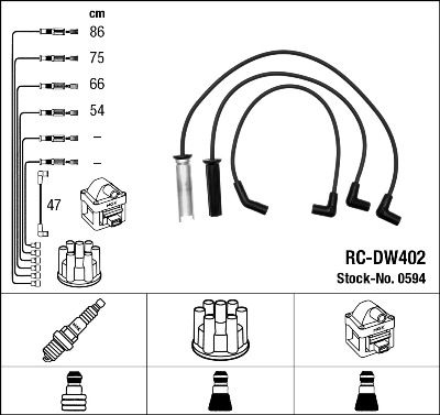 Комплект проводов зажигания NGK 0594 для DAEWOO ESPERO
