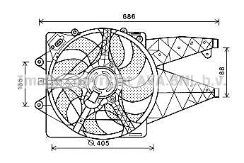 Вентилятор, охлаждение двигателя AVA QUALITY COOLING AL7523 для ALFA ROMEO MITO