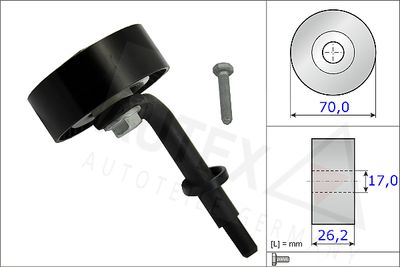 Rolka napinacza, pasek klinowy wielorowkowy AUTEX 654240