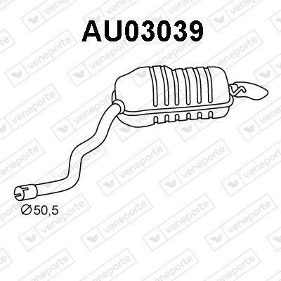 VENEPORTE AU03039 Глушитель выхлопных газов  для AUDI A4 (Ауди А4)