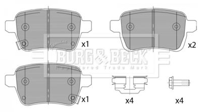 Комплект тормозных колодок, дисковый тормоз BORG & BECK BBP2460 для ABARTH 500C