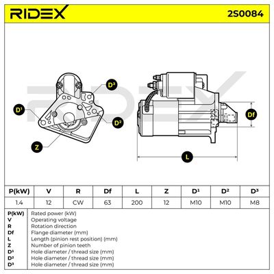 стартер RIDEX 2S0084