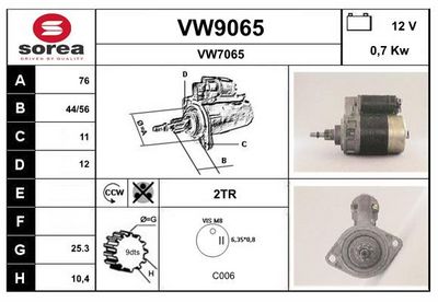 STARTER SNRA VW9065