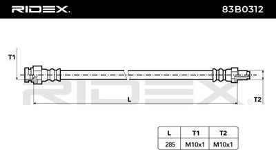 спирачен маркуч RIDEX 83B0312