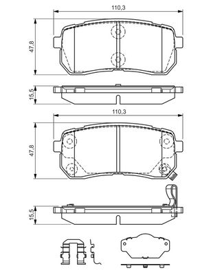 BREMSBELAGSATZ SCHEIBENBREMSE BOSCH 0986494608 6