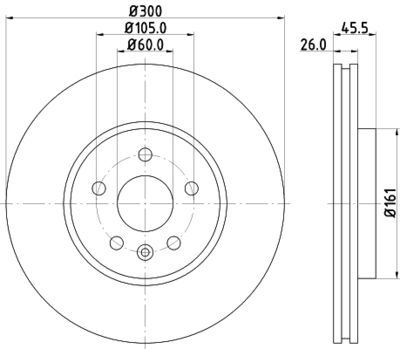 HELLA 8DD 355 118-391 Тормозные диски  для CHEVROLET  (Шевроле Траx)
