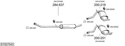 Układ wydechowy BOSAL SYS27543